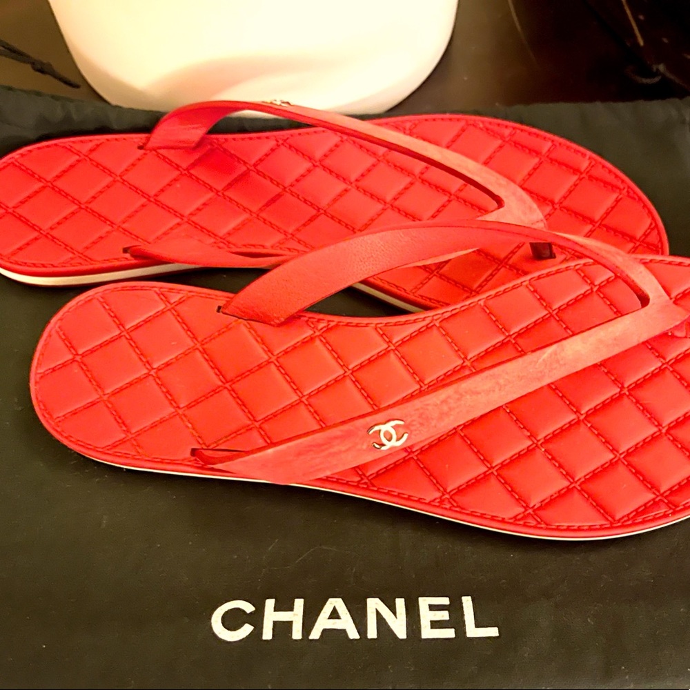 Authentic Chanel Rubber Thong Sandals